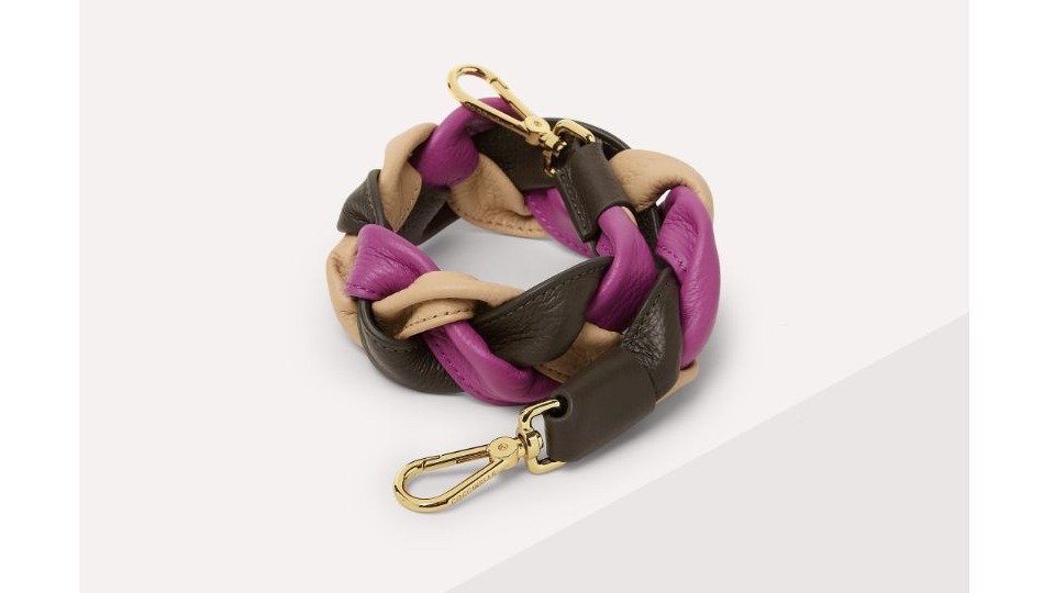 Clare V. Braided Tricolor Leather Shoulder Strap