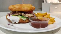 Objednať Langoš Kurací Burger + Hranolky + kečup
