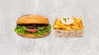 Objednať Vegánsky Gazda burger + hranolky