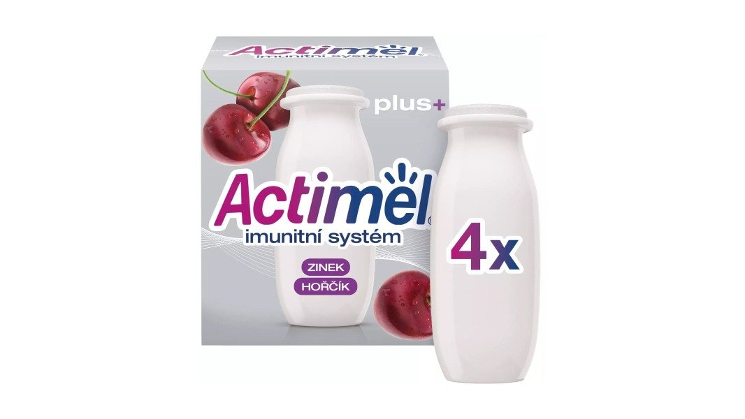 Actimel Probiotický nápoj s vitamíny a minerály višeň, 4 x 100 g | Wolt ...