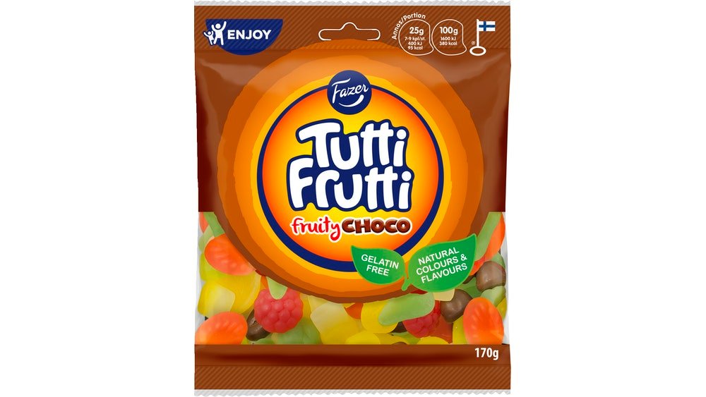 Tutti Frutti pussi 170g fruity choco – K-Market Herttu