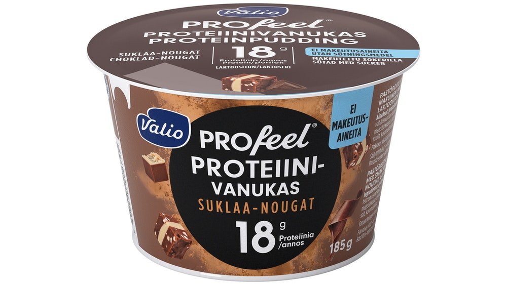 Valio PROfeel proteiinivanukas 185g suklaa-nougat makeutusaineeton  laktoositon – K-Market Portsa