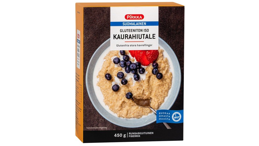 Pirkka suomalainen gluteeniton iso kaurahiutale 450g – K-Market Laurinkatu