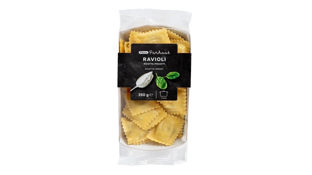 Pirkka Parhaat ravioli ricotta-pinaatti 250g – K-Market Kivistö