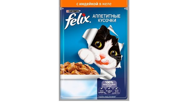 Felix влажный корм для кошек. Корм д/кошек Felix с индейкой 85г.