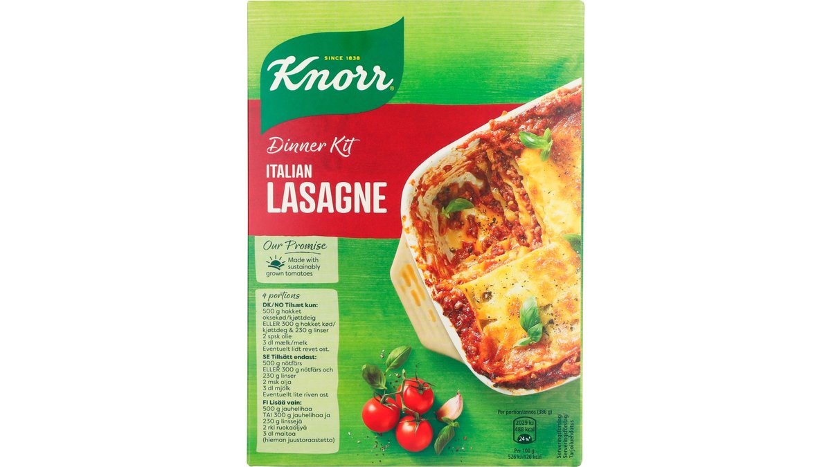 Dinner Kit Lasagne, Knorr, | Wolt Market Kbh Glasvej | Wolt