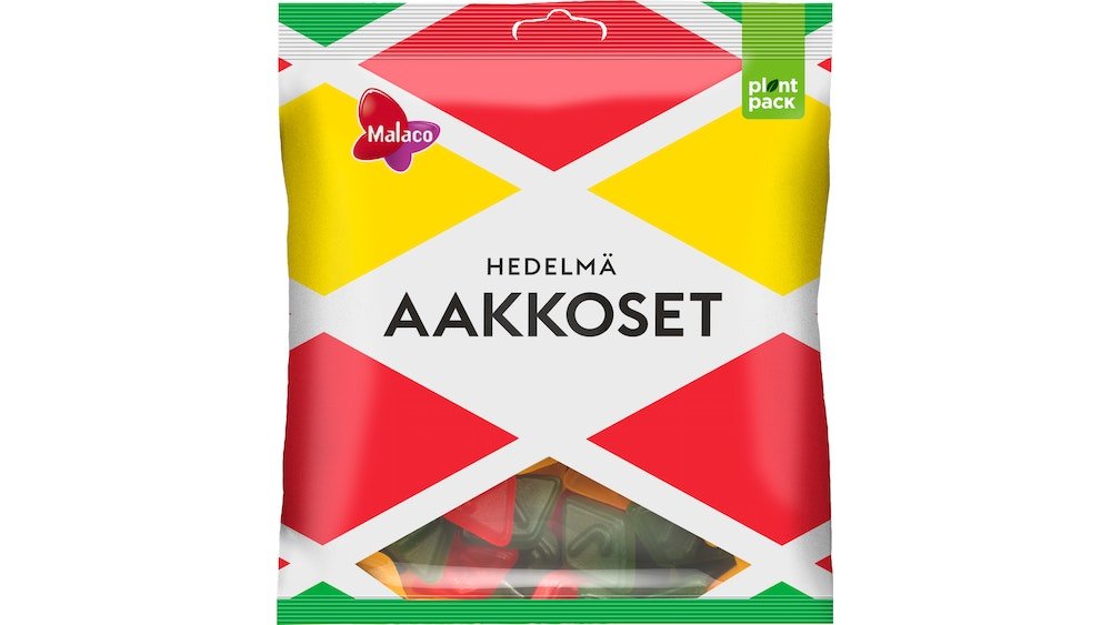 Malaco Aakkoset Hedelmä 340g makeissekoitus – K-Market Kanneli