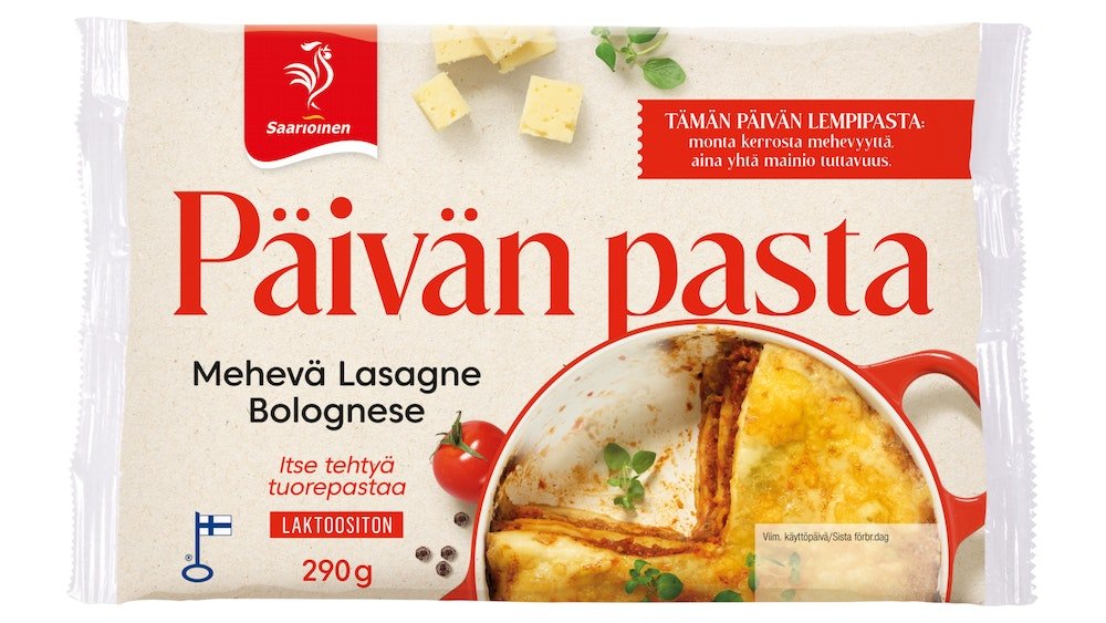 Saarioinen Päivän pasta mehevä lasagne bolognese 290g | K‑Market Villilä |  Wolt