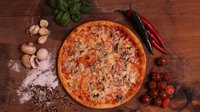 Hozzáadás a kosárhoz Sajtos gombás pizza (28cm)
