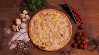 Hozzáadás a kosárhoz Fokhagymás pulykacsíkos pizza (28cm)