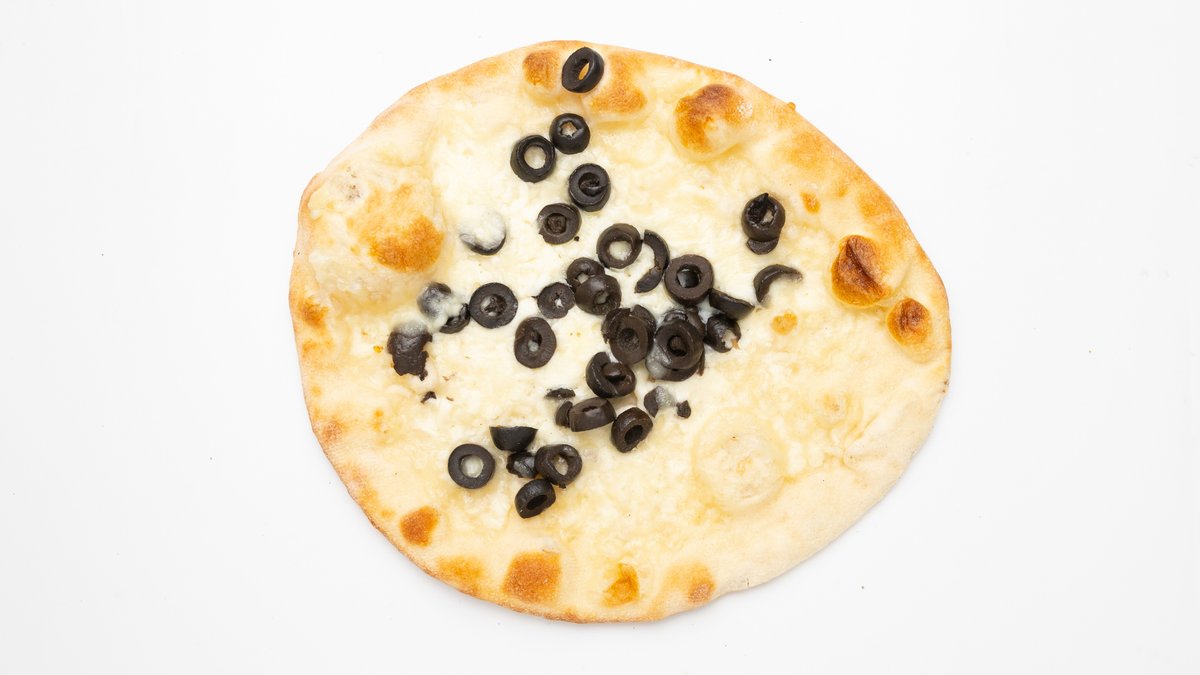 Manakish Pizza with Olives and Cheese