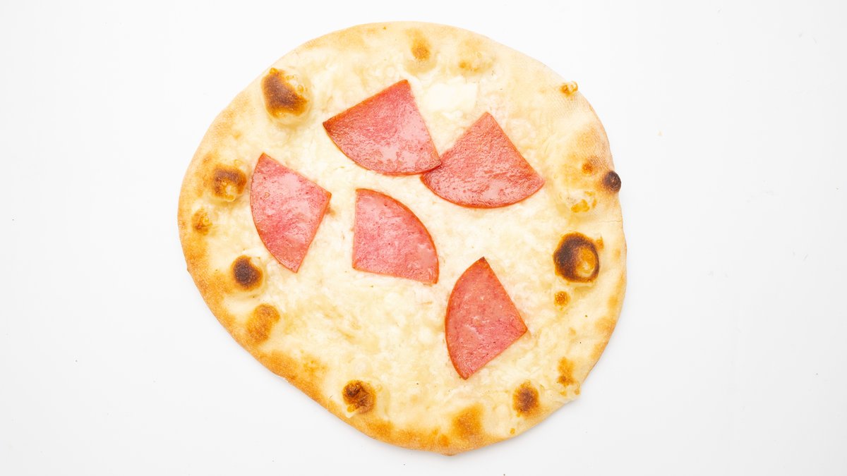 Manakish Pizza with Salami and Cheese