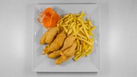 Objednať Fried chicken pieces with french fries and ketchup