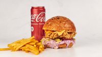 Objednať Hot chicken crispy burger + fries + drink + dip