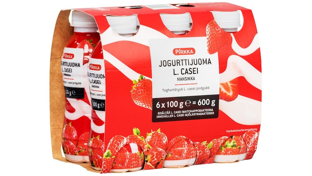 Pirkka jogurttijuoma L. casei mansikka 6x100g – K-Market Laurinkatu