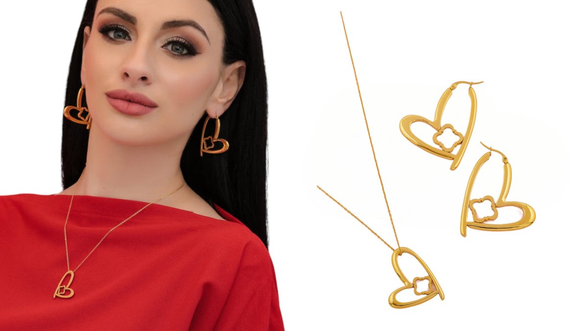 Carisma Logo Letter Pendant & Multi Facade Carisma Hoop Earrings