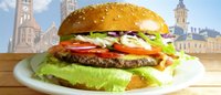 Hozzáadás a kosárhoz Tüzes hamburger  kicsi, marhahússal +sült krumpli +0.33l-es coca-cola