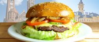 Hozzáadás a kosárhoz Baconos hamburger  kicsi, sertéshússal +sült krumpli +0.33l-es coca-cola