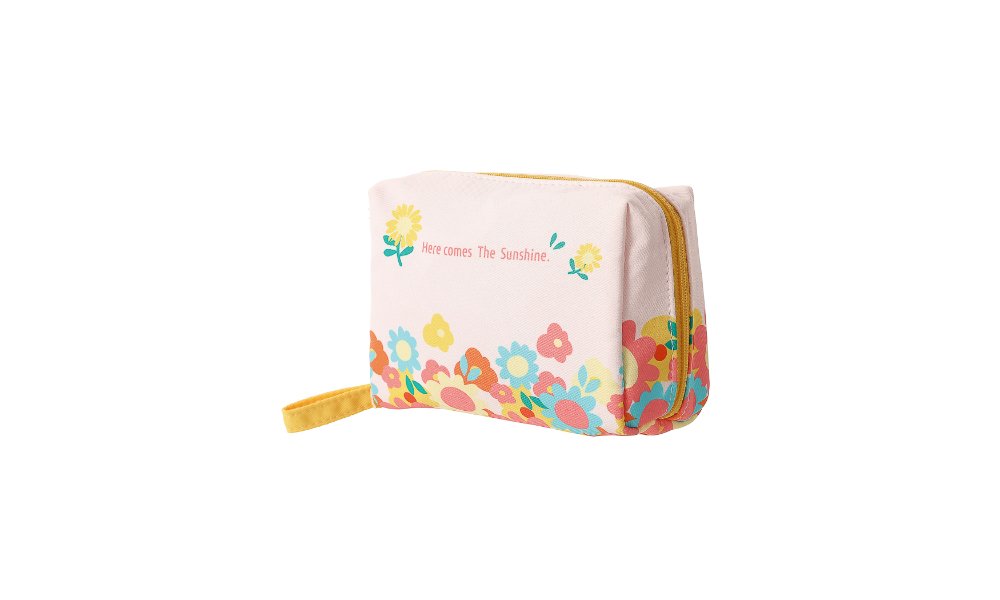 MINISO Makeup Bag for Travel, Fruity Fairy Series Cosmetic Bag Semicircular  Cosmetic Organizer Bag, Toiletry Bag (Light Blue)