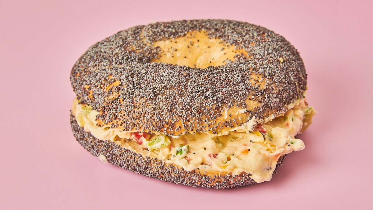 Mixed Vegetables Cream Cheese Bagel