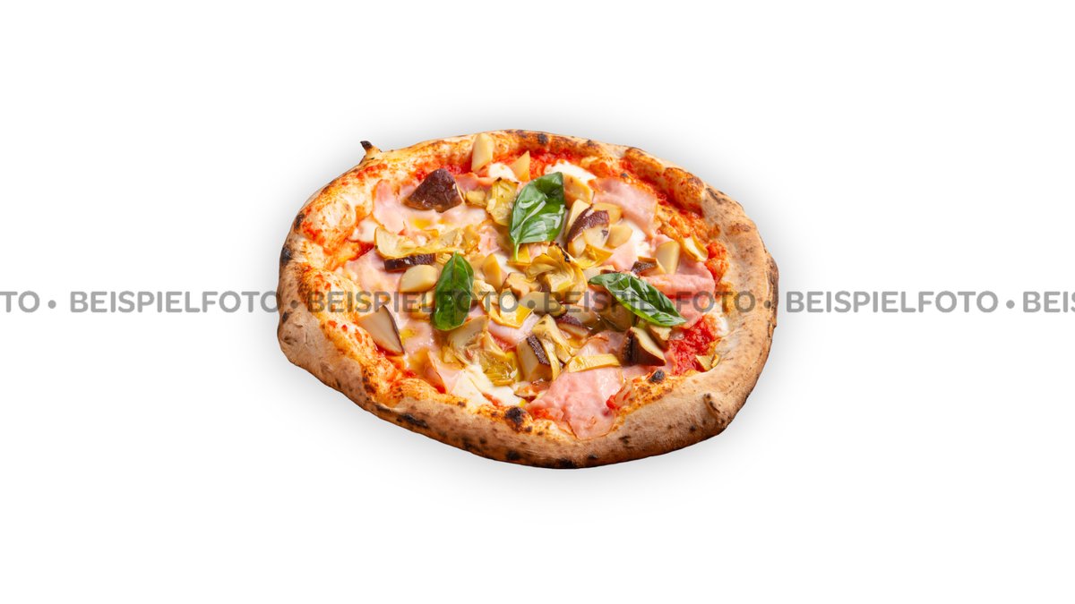 Pizza Siciliana On Flour Background Stock Photo 87037022