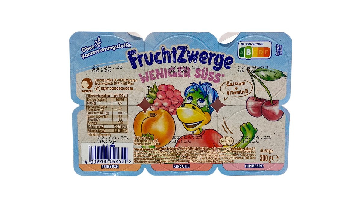 Danone Fruchtzwerge Weniger Süß 6 x 50g | Nah & Gut Bülow | Wolt