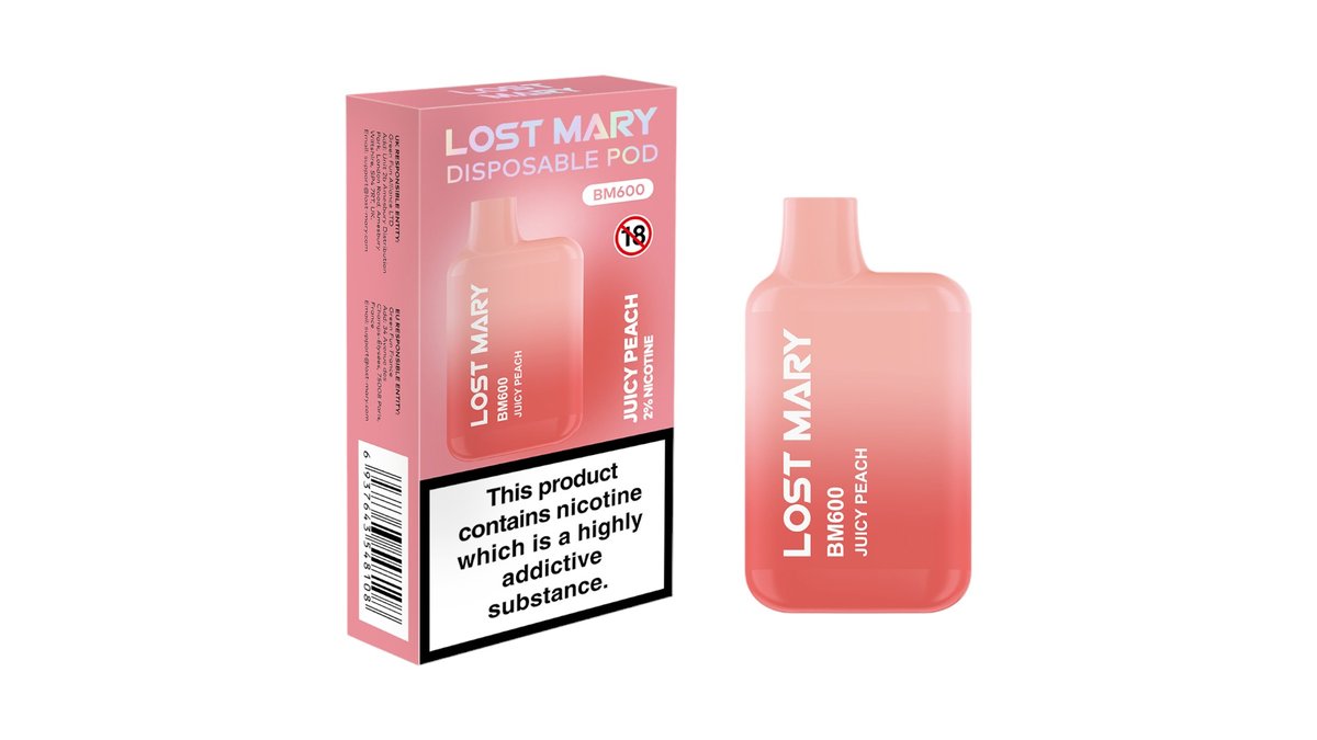 Lost Mary Juicy Peach, 600 Puffs | Just Vapes | Wolt