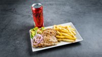Hozzáadás a kosárhoz Grillezett csirkemell sült burgonyával, választható Coca-Cola üdítővel