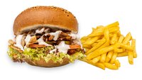 Objednať Burger kebab + hranolky v boxe+ 0,33ml napoj