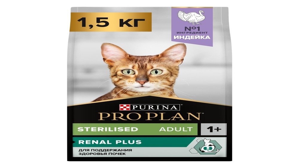 Миниатюра PRO PLAN სტერილიზებული კატებისათის ინდაურით  1.5კგ