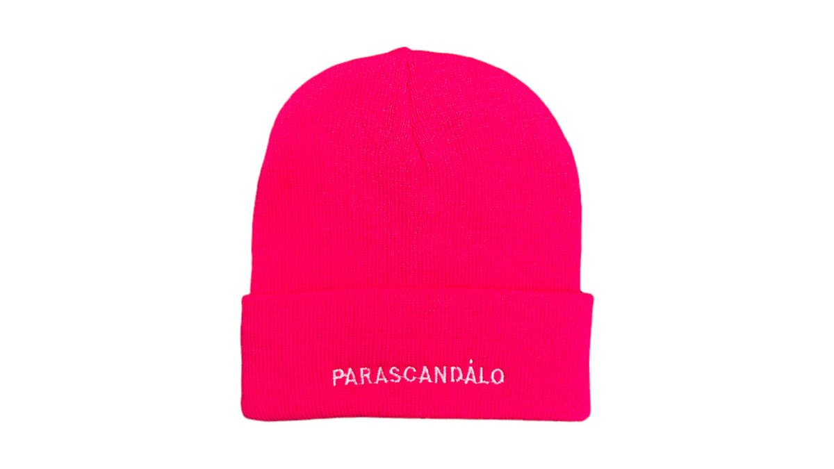 CLASSIC LOGO BEANIE PINK-WHITE - PARASCANDALO