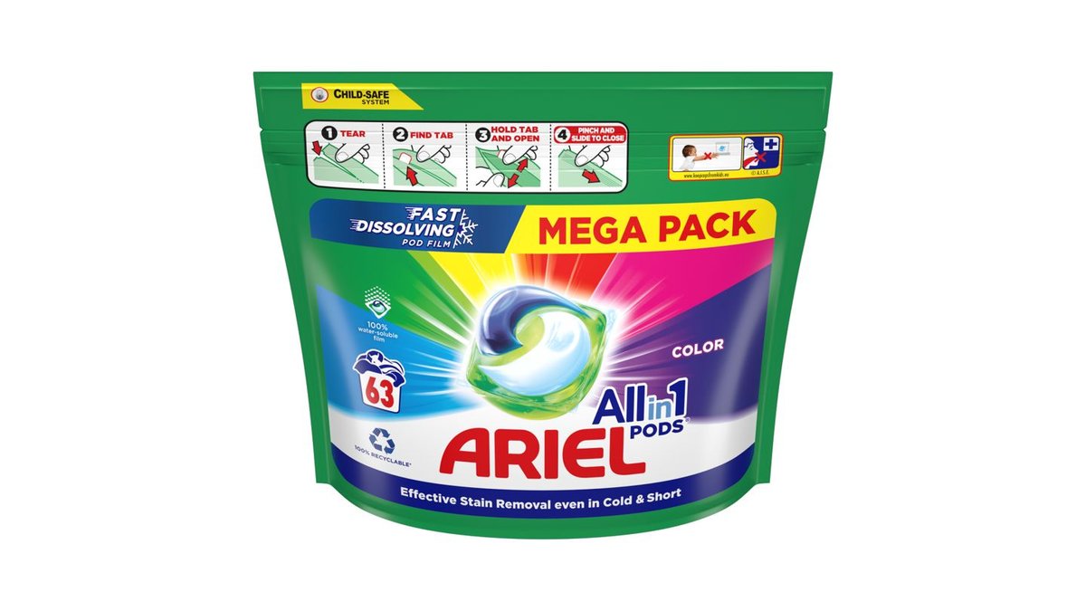 Ariel Color All-in-1 PODS® Kapsle na praní Color, 63 ks | Wolt Market ...