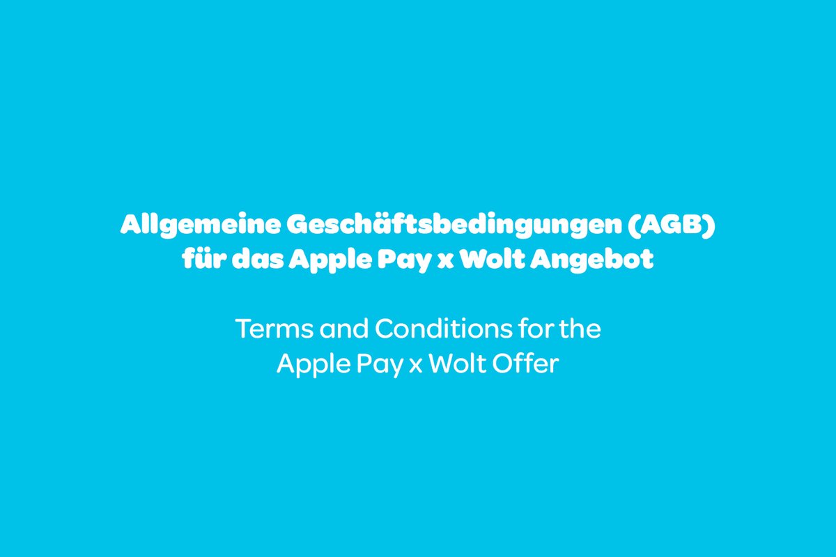 Allgemeine Geschäftsbedingungen (AGB) für das Apple Pay x Wolt Angebot
